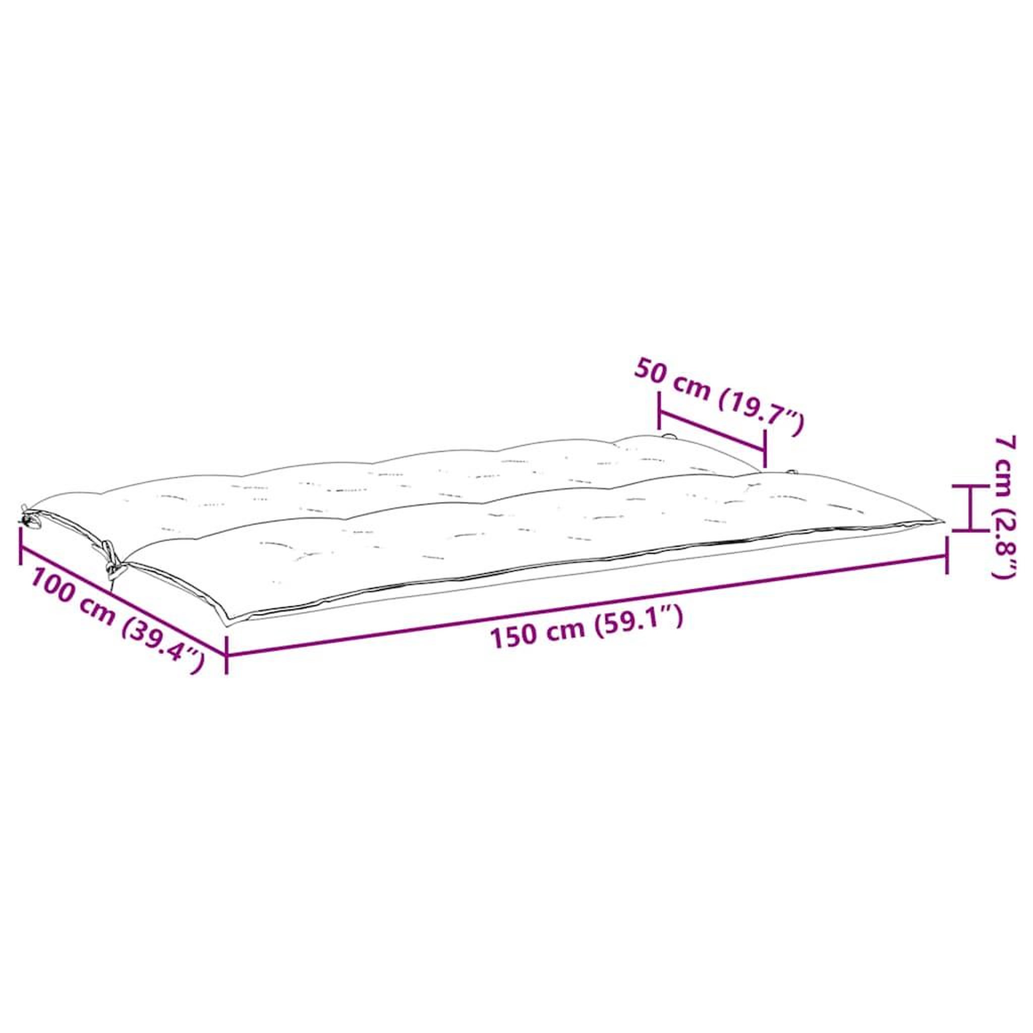 Voir la diapositive 6 : VIDAXL Coussin de banc de jardin gris 150x(50+50)x7 cm tissu oxford