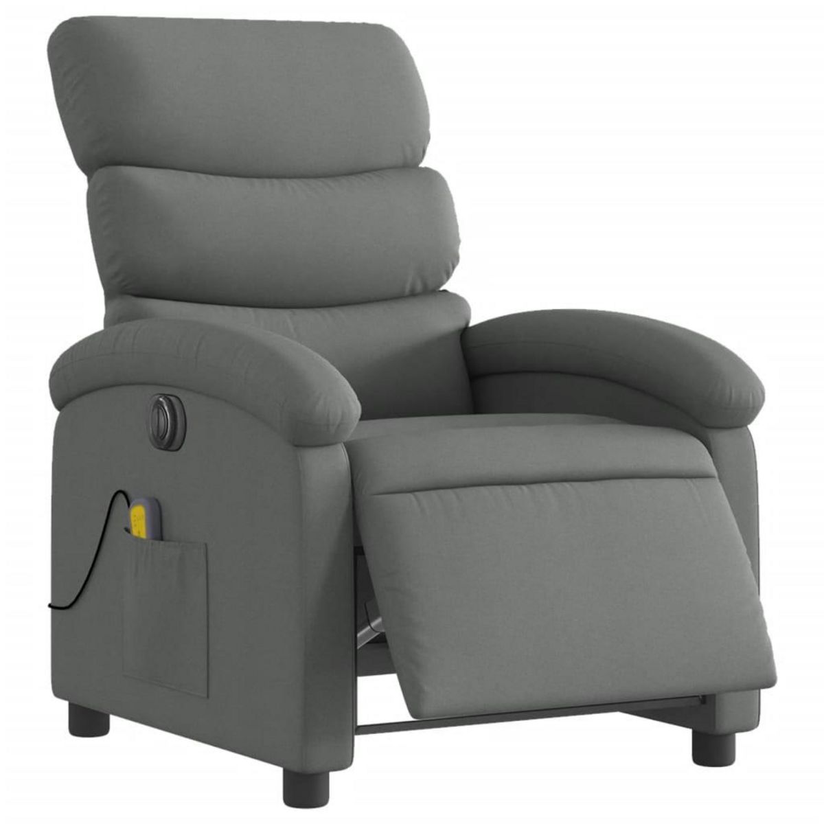 VIDAXL Fauteuil inclinable de massage electrique gris fonce tissu