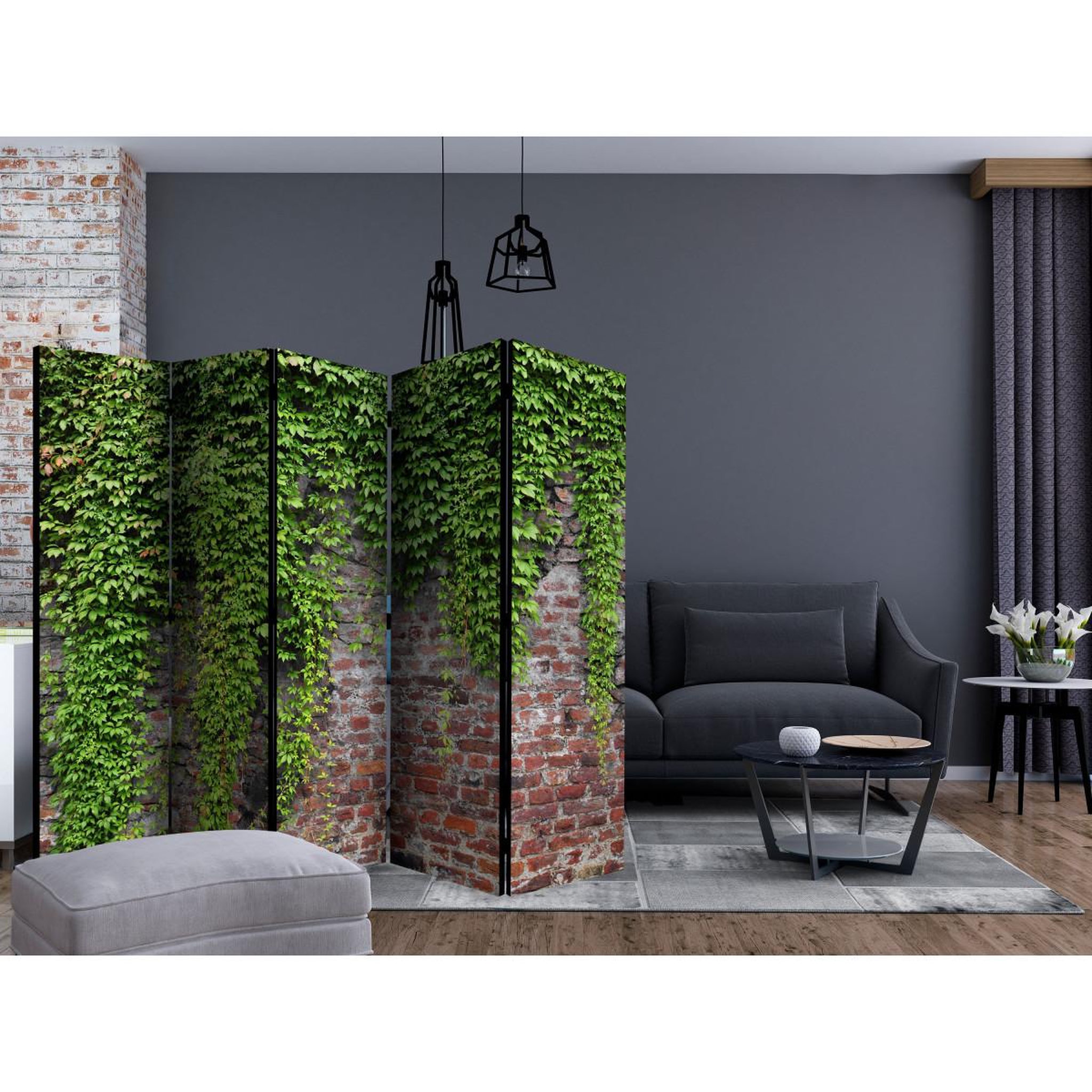 Voir la diapositive 2 : Paris Prix Paravent 5 volets  brick & ivy  172x225cm