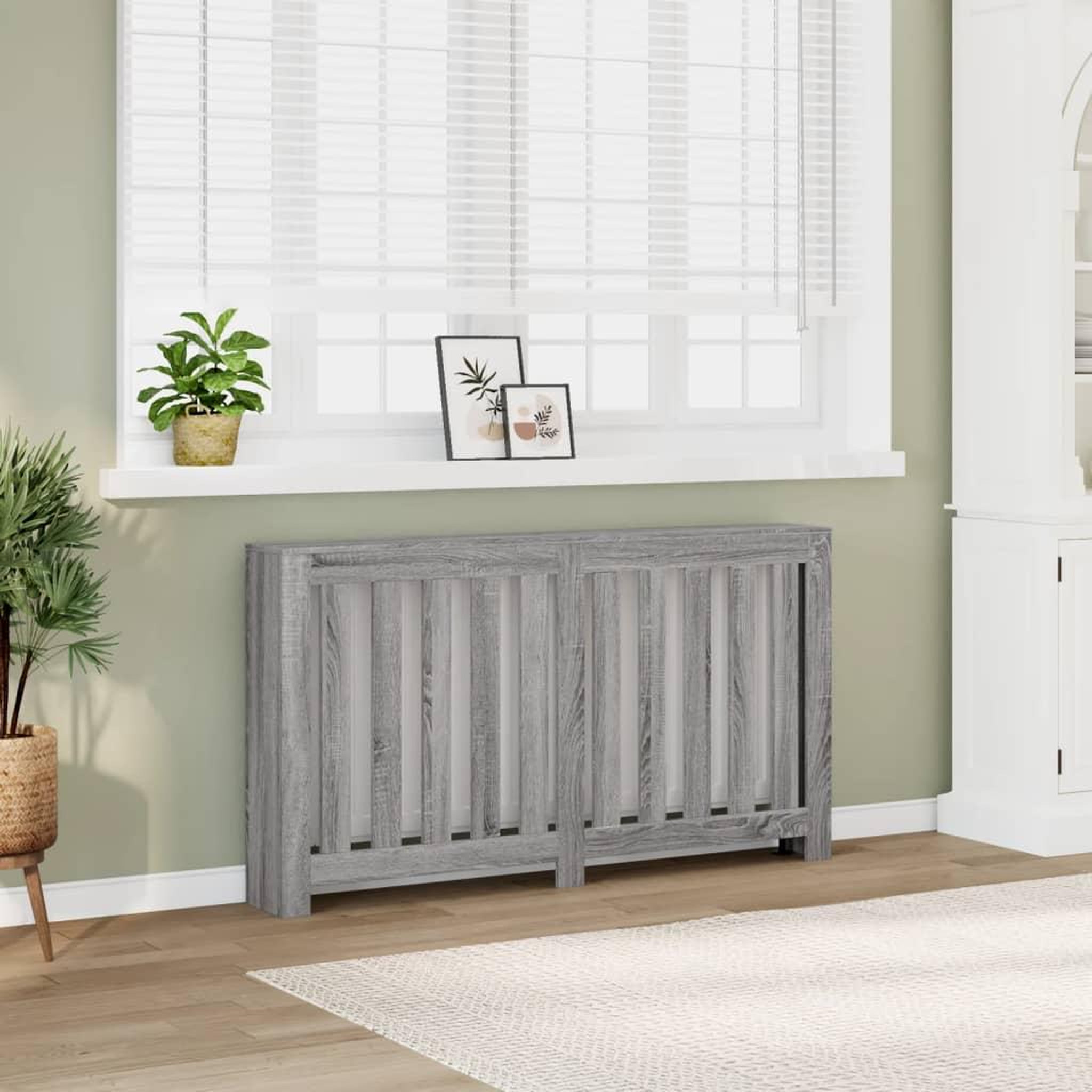 VIDAXL Cache-radiateur sonoma gris 149x20x82 cm bois d'ingenierie