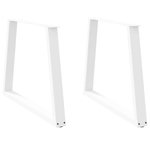 VIDAXL Pieds de table a manger forme de V 2 pcs blanc 90x(72-73,3) cm