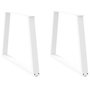Voir la diapositive 1 : VIDAXL Pieds de table a manger forme de V 2 pcs blanc 90x(72-73,3) cm