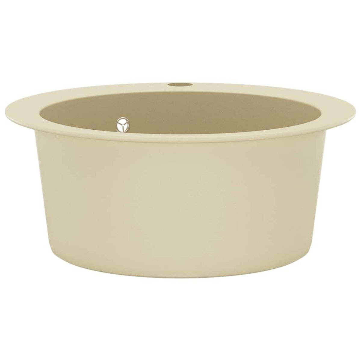 VIDAXL Evier de cuisine Granit Seul lavabo Rond Beige