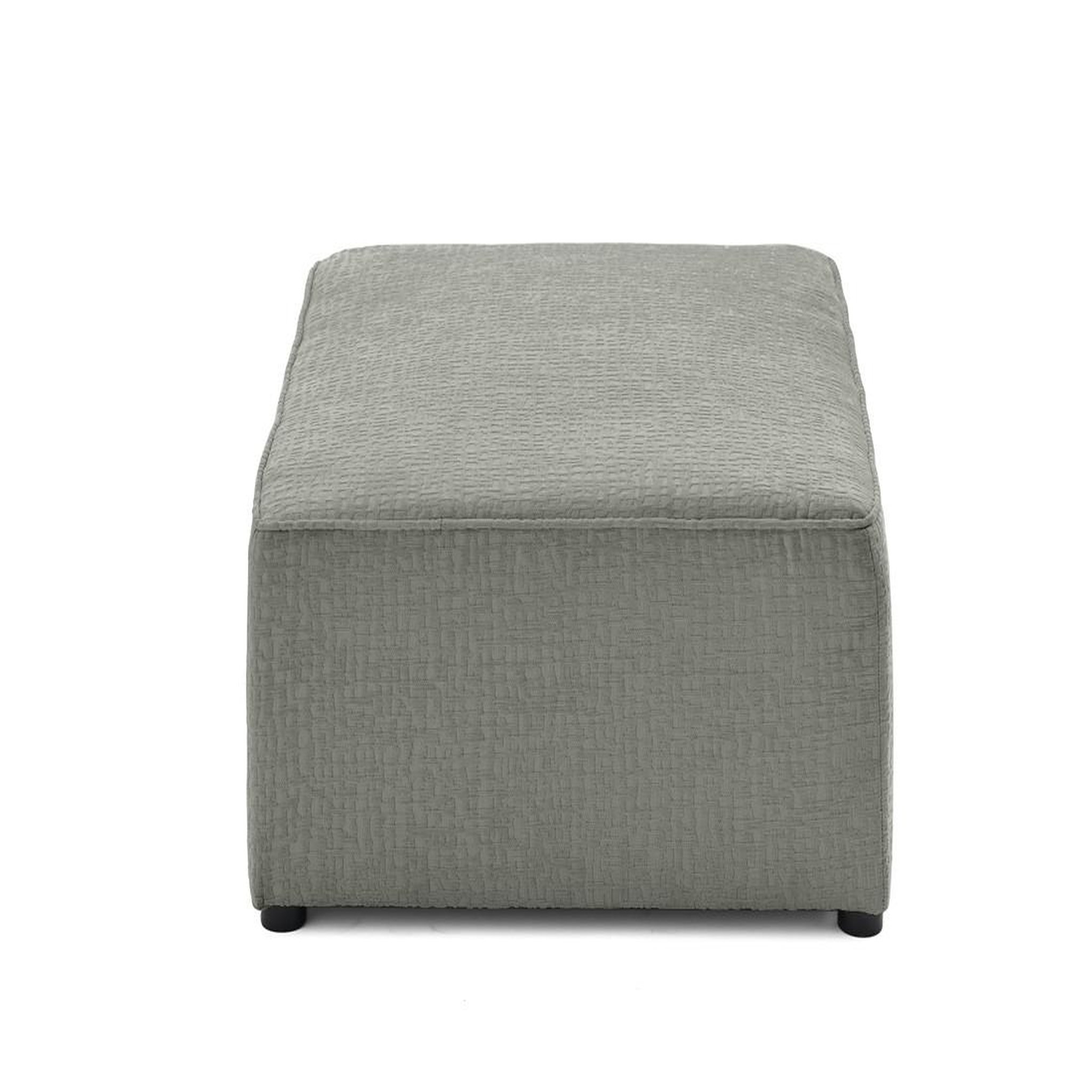 Voir la diapositive 4 : BEST MOBILIER Topaze - pouf - en tissu velours relief