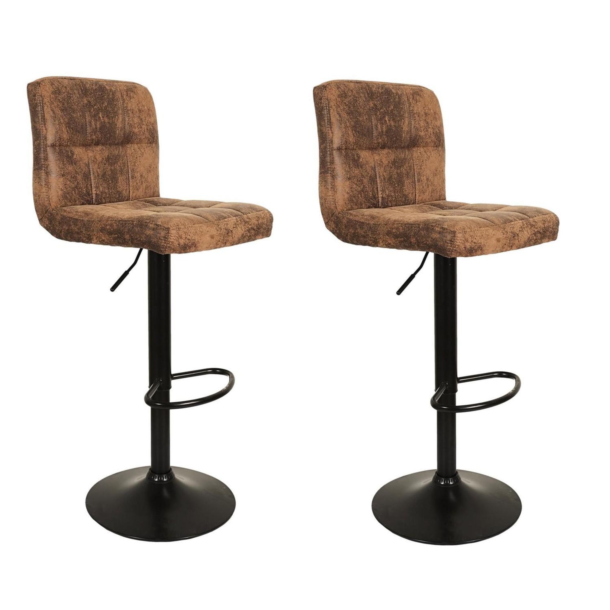 TOILINUX Lot de 2 chaises de bar réglables downtown - marron