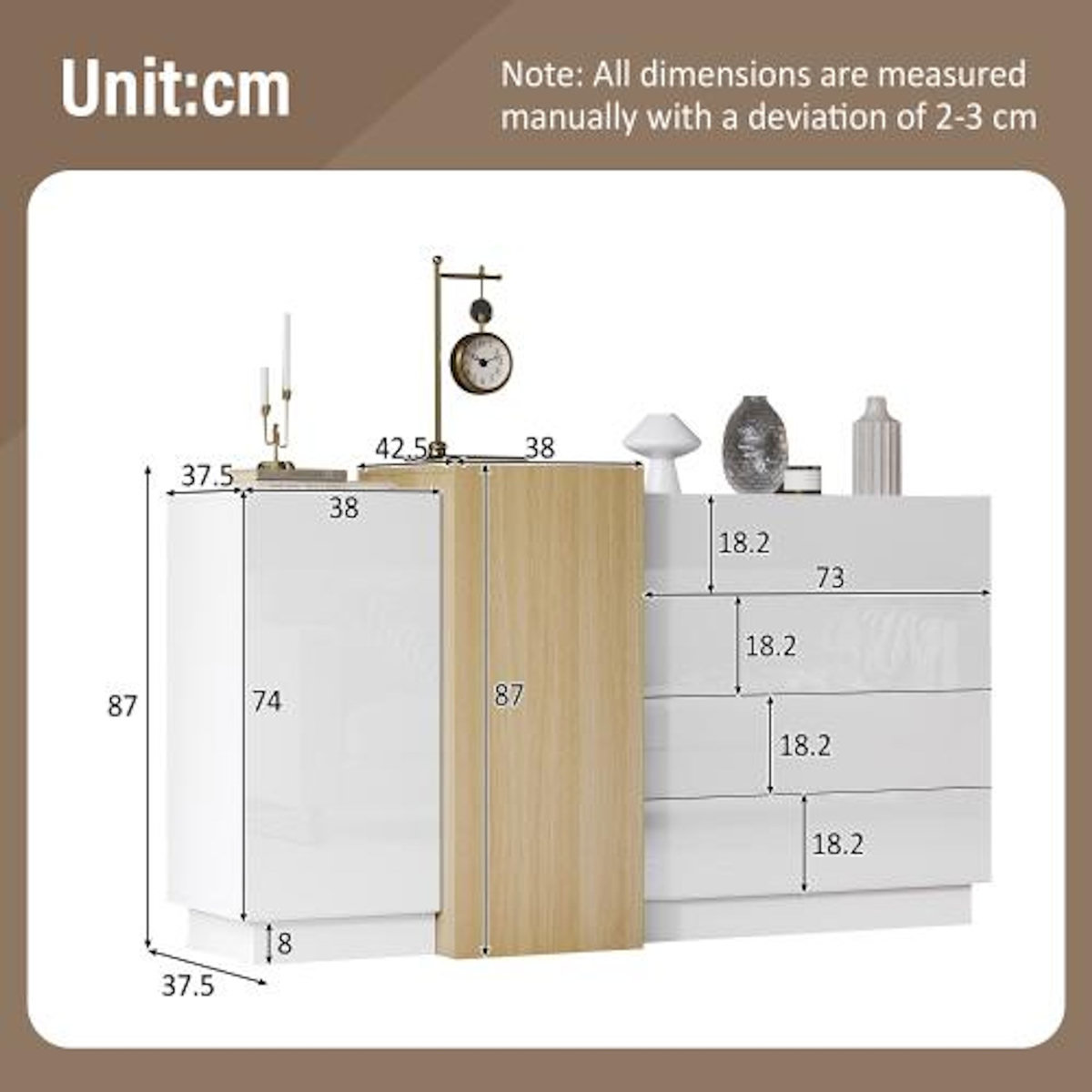 MERAX Buffet 2 porte(s) 4 tiroir(s) - 150 cm blanc mdf