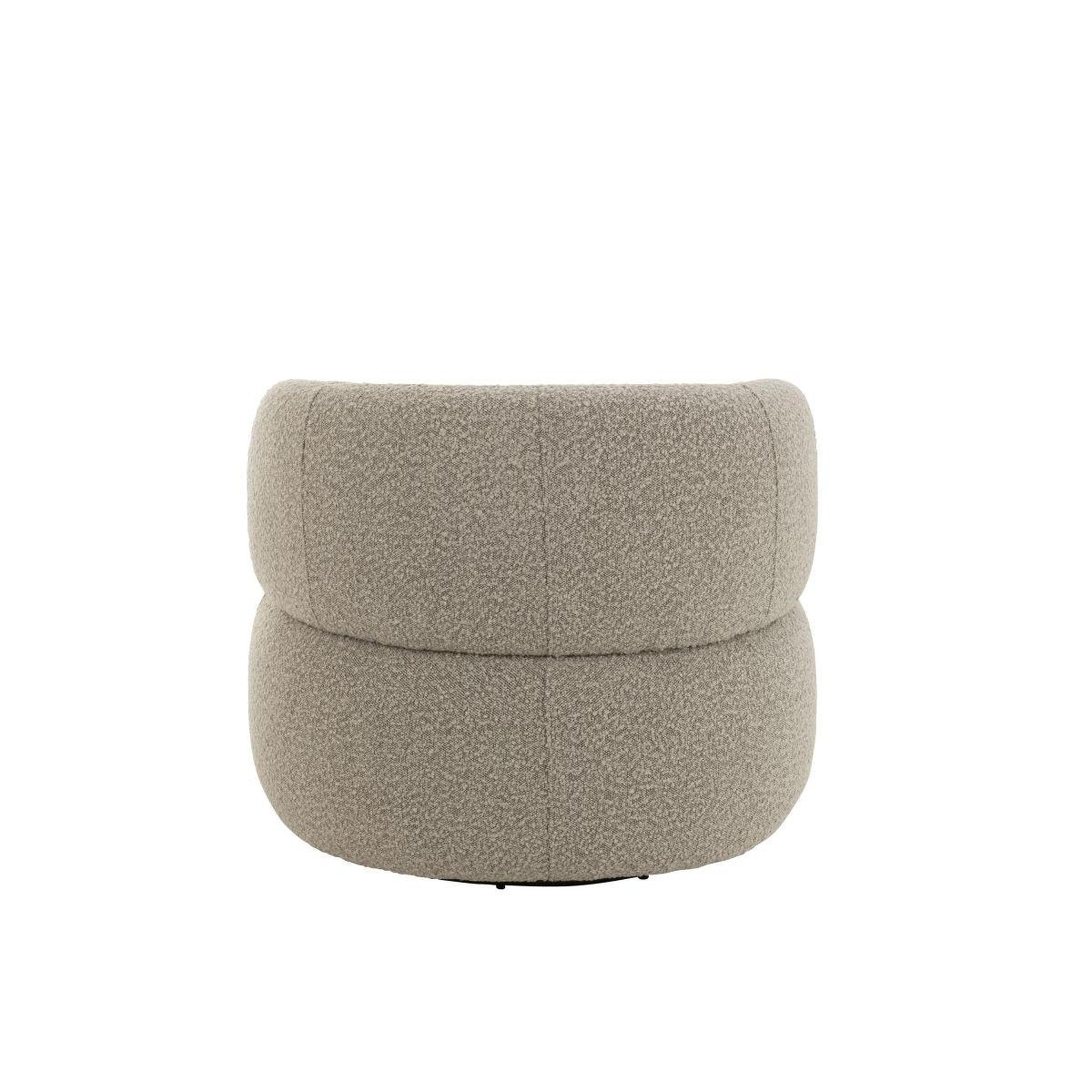 Voir la diapositive 4 : J-LINE Fauteuil Pivotant Rond  Cosy  85cm Taupe