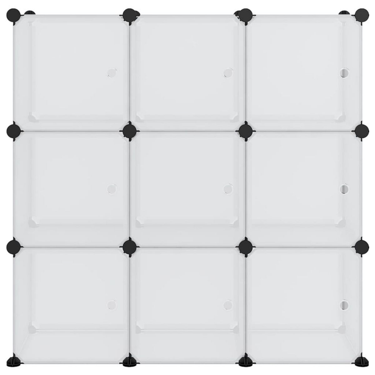 VIDAXL Cubes de rangement 9 pcs avec portes Transparent PP