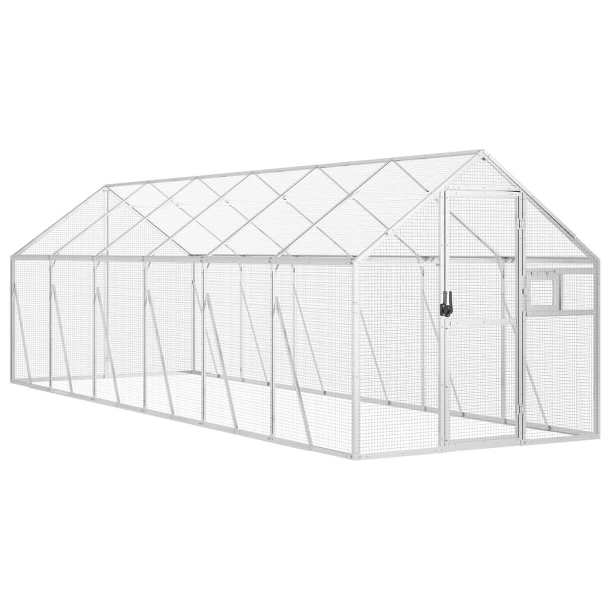 Voir la diapositive 2 : VIDAXL Voliere argente 1,79x6x1,85 m aluminium