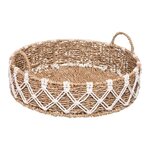 ATMOSPHERA Plateau Macramé Déco  Palm  38cm Beige