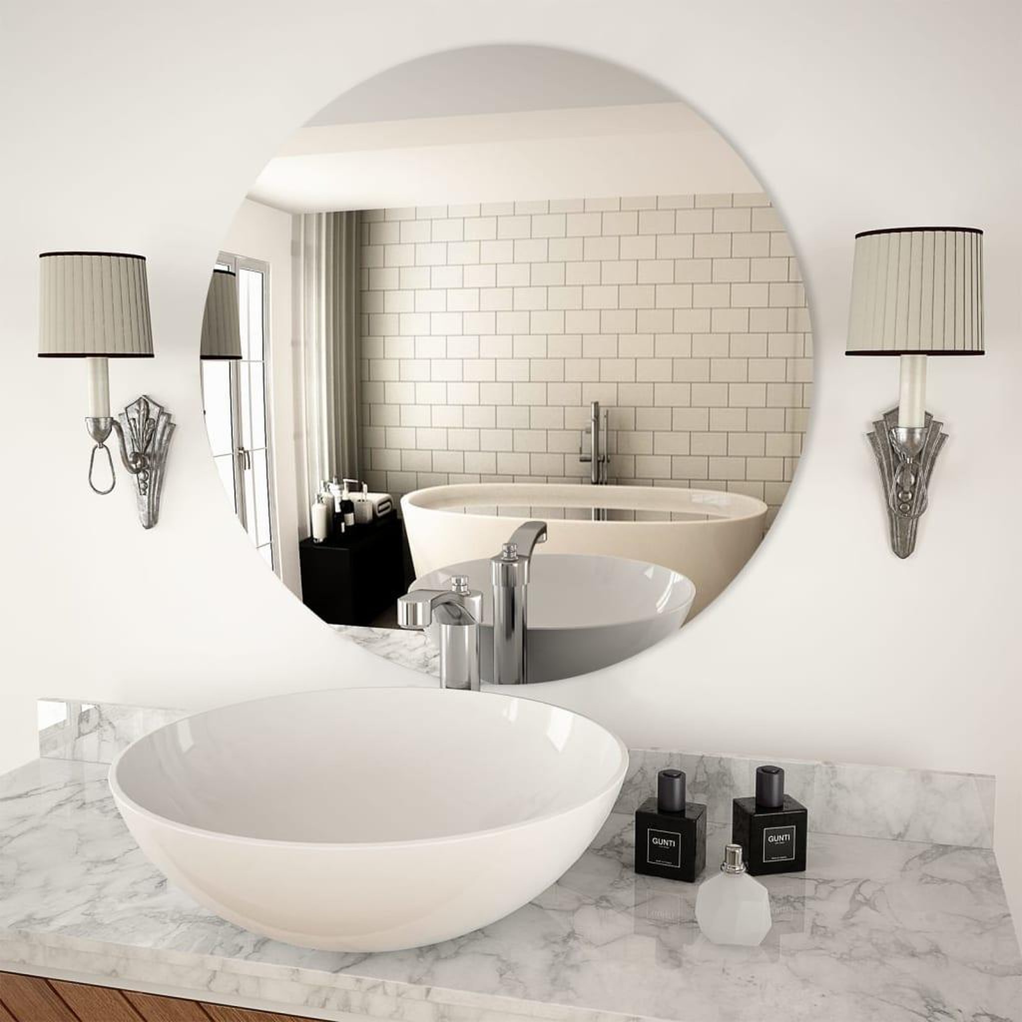 Voir la diapositive 1 : VIDAXL Miroir mural 70 cm Rond Verre