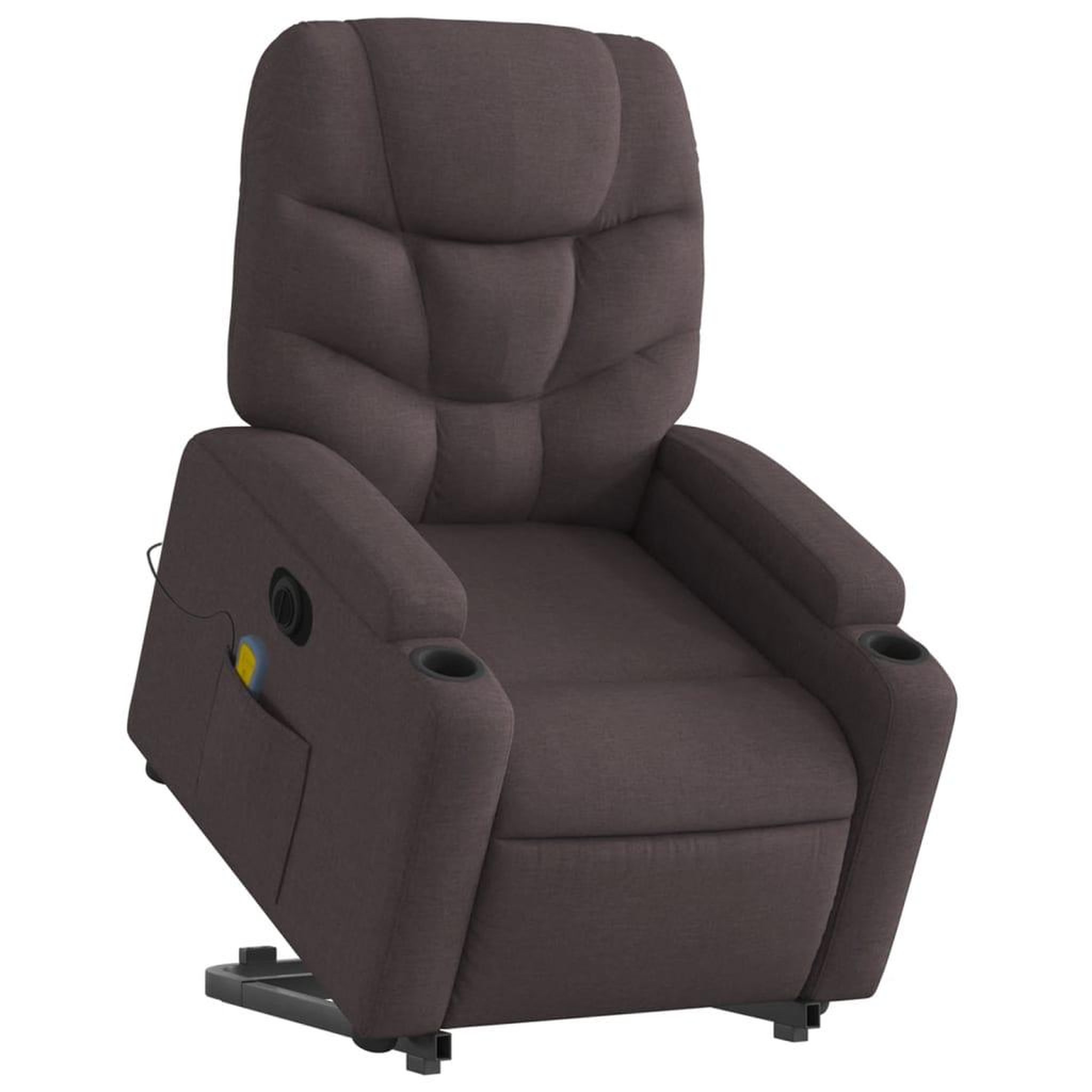 Voir la diapositive 3 : VIDAXL Fauteuil inclinable de massage electrique Marron fonce Tissu