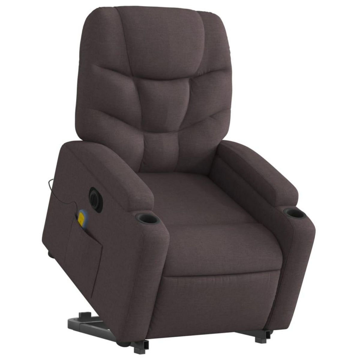 VIDAXL Fauteuil inclinable de massage electrique Marron fonce Tissu