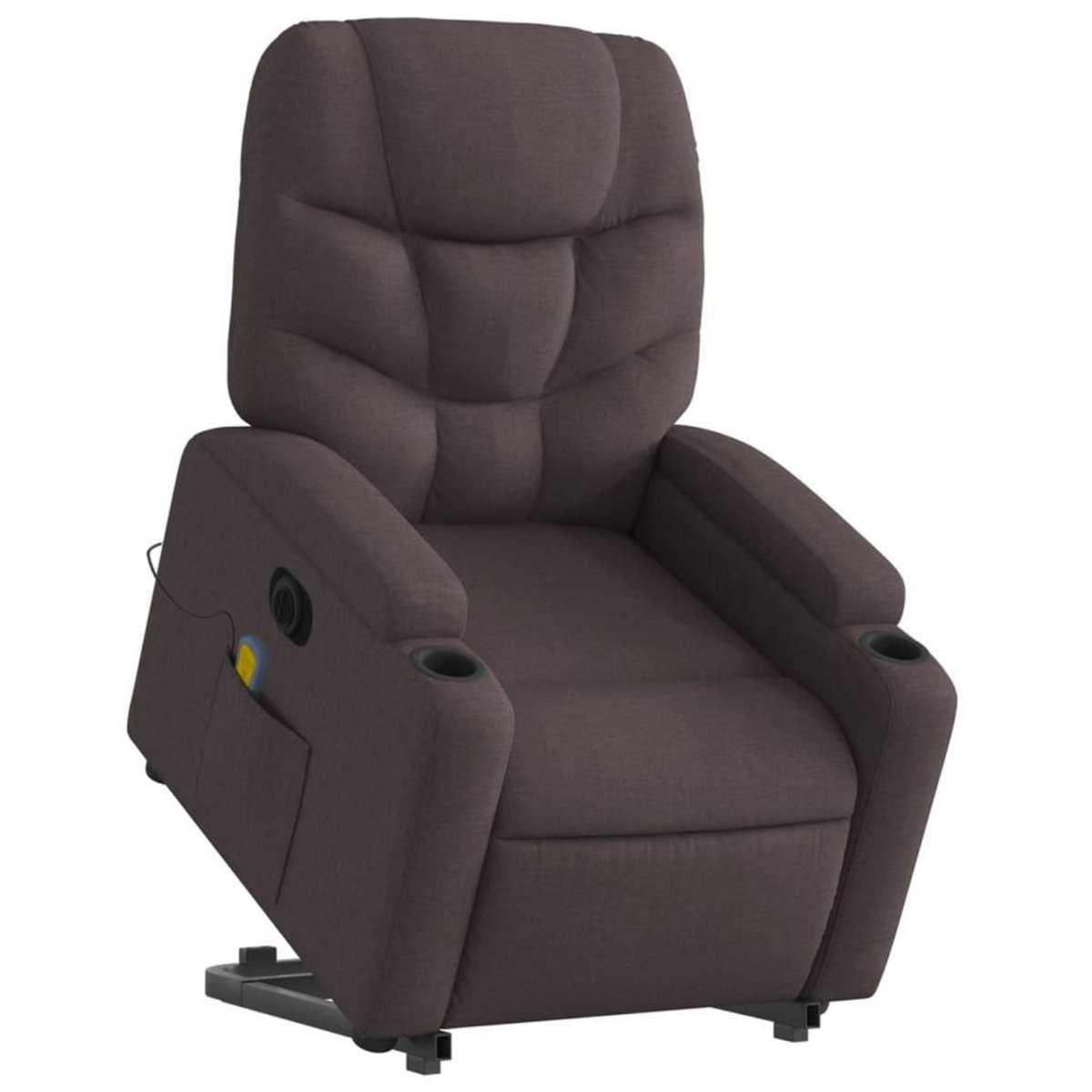 VIDAXL Fauteuil inclinable de massage electrique Marron fonce Tissu