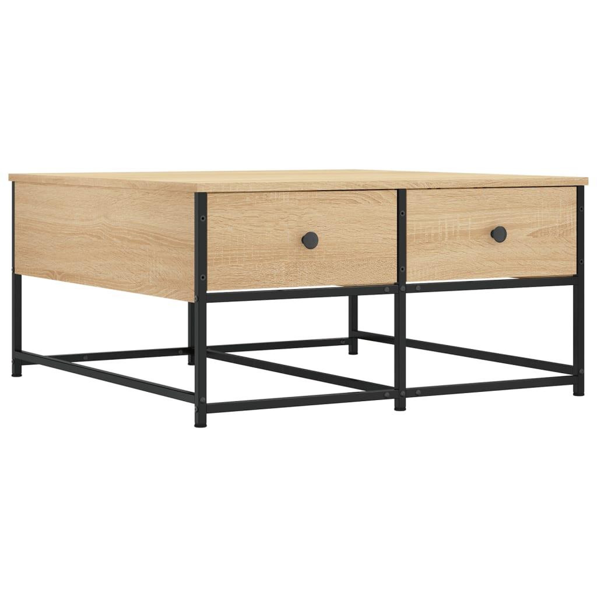 Voir la diapositive 2 : VIDAXL Table basse chene sonoma 80x80x40 cm bois d'ingenierie