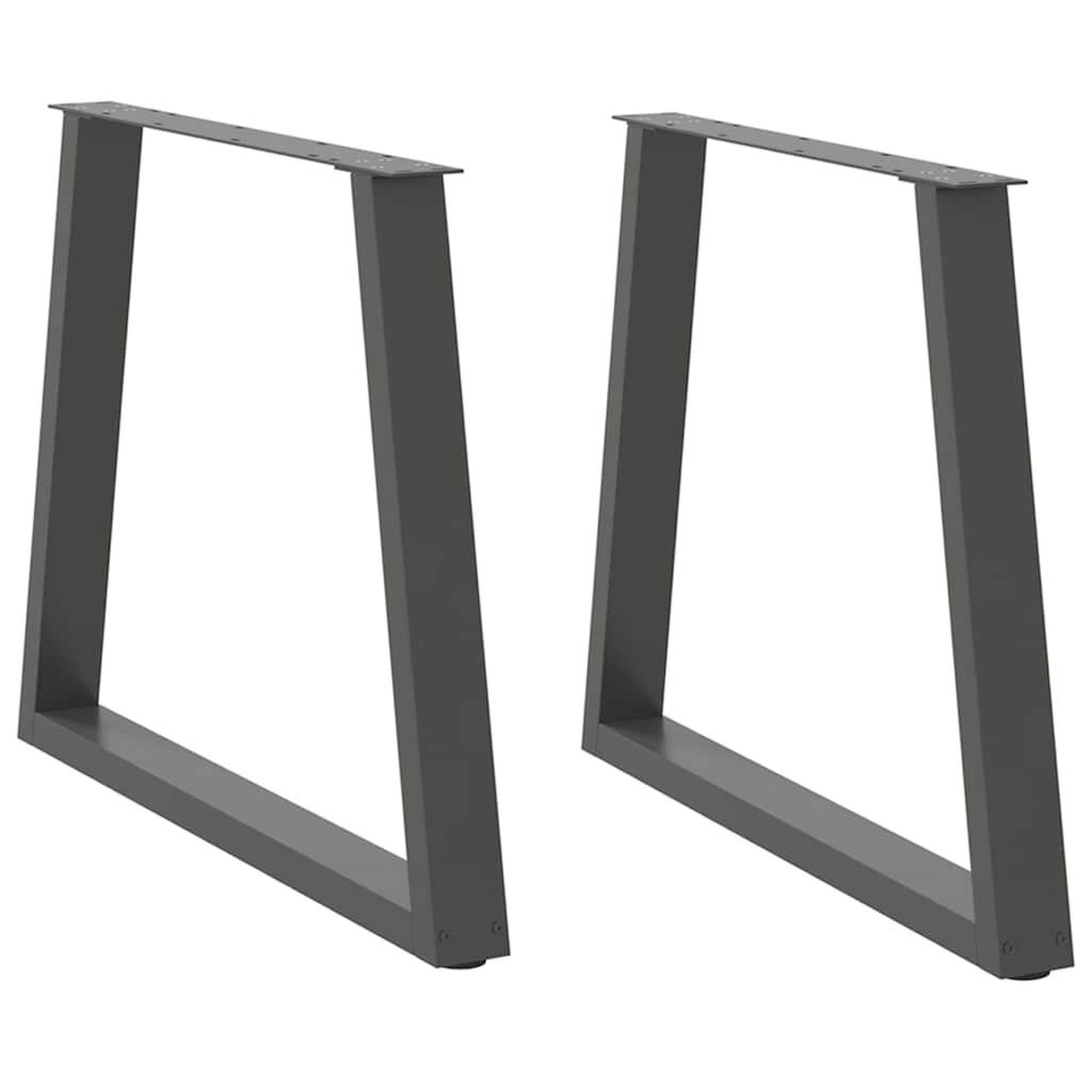 VIDAXL Pieds de table a manger forme V 2 pcs anthracite 70x(72-73,3)cm