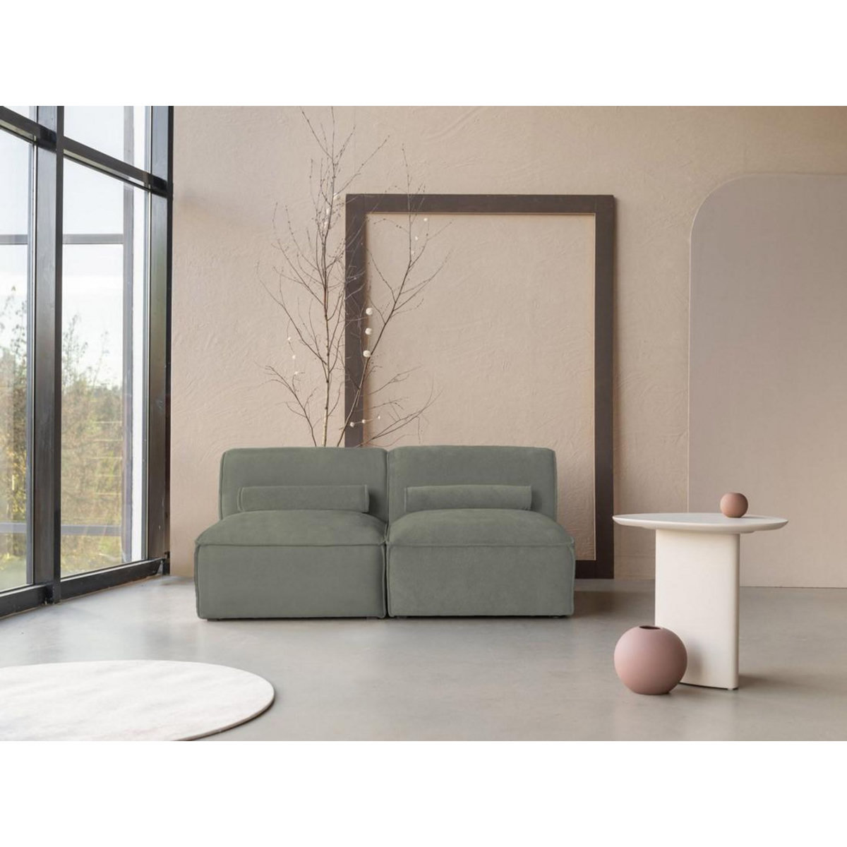 BEST MOBILIER Felix - canapé modulable 2 places en tissu texturé