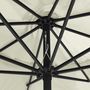 Voir la diapositive 5 : VIDAXL Parasol de jardin avec mat en metal 390 cm blanc sable