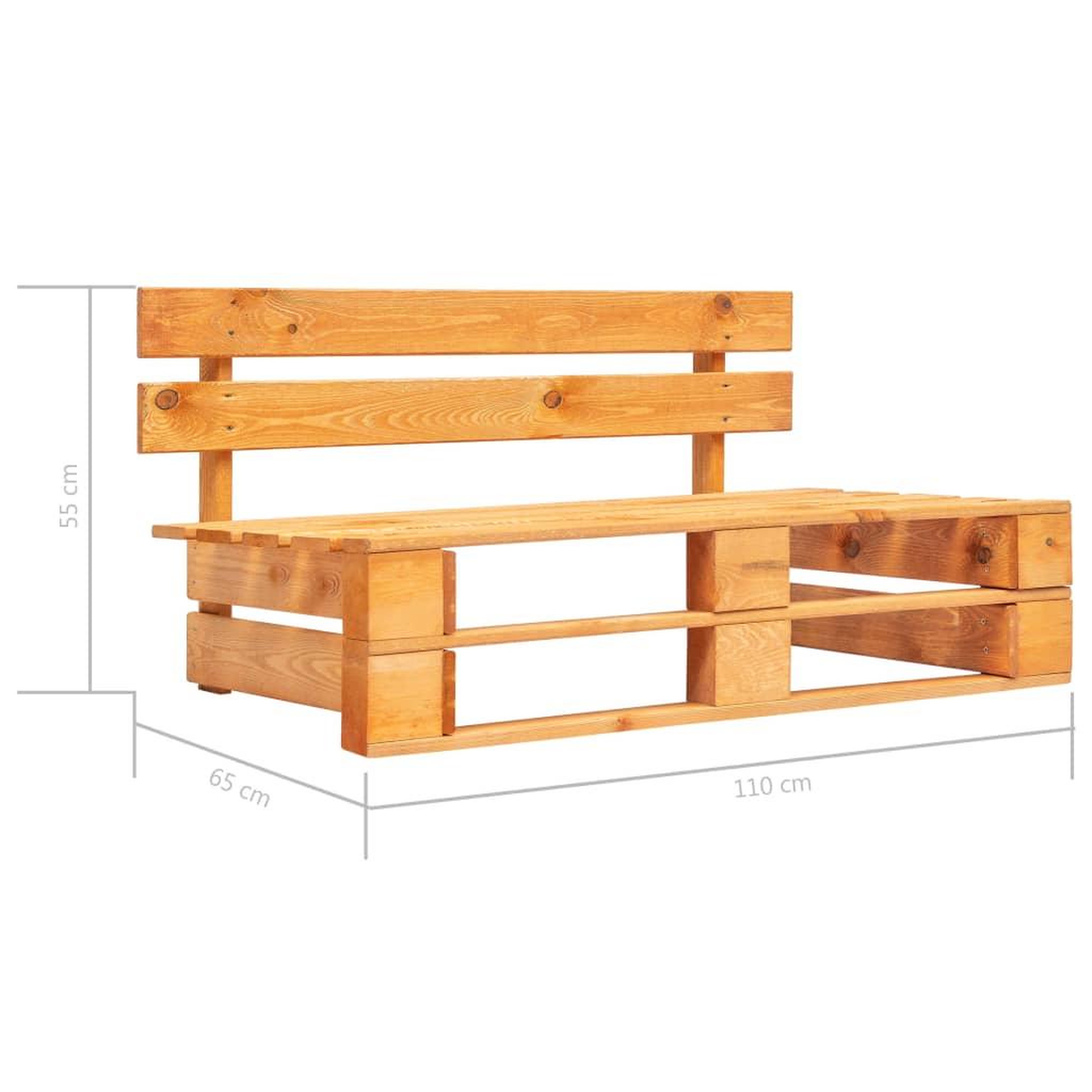Voir la diapositive 6 : VIDAXL Canape central palette de jardin marron miel bois pin impregne