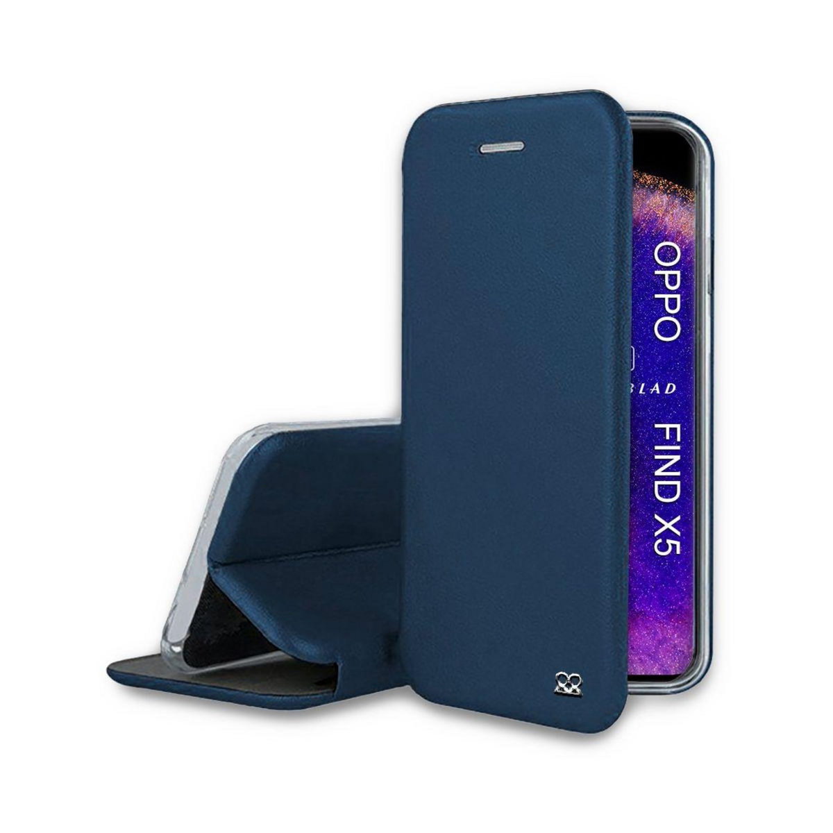 IBROZ Etui Oppo Find X5 Etui Cuir Bleu