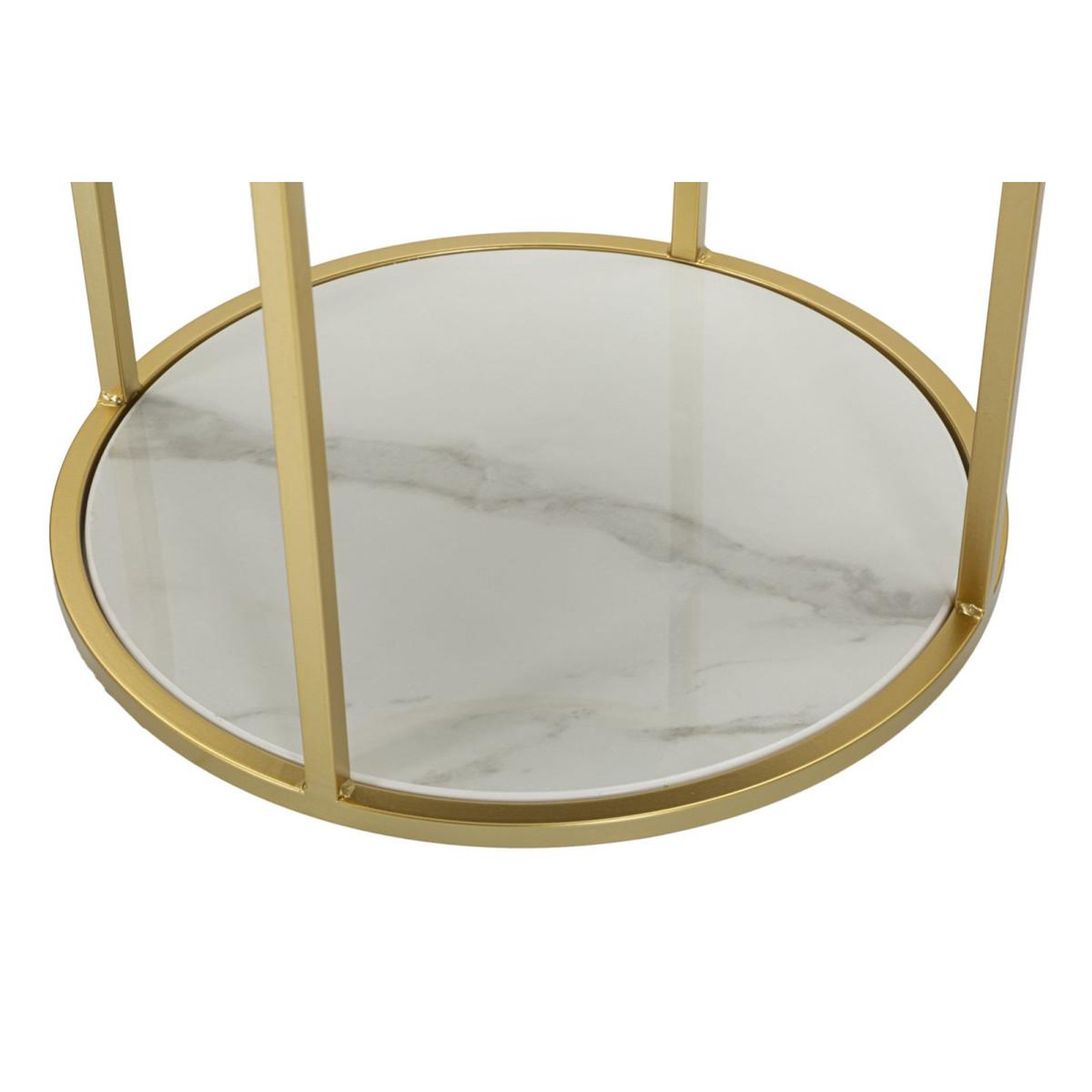 Voir la diapositive 5 : Paris Prix Table de Chevet Effet Marbre  Montpellier  48 cm Crème & Or