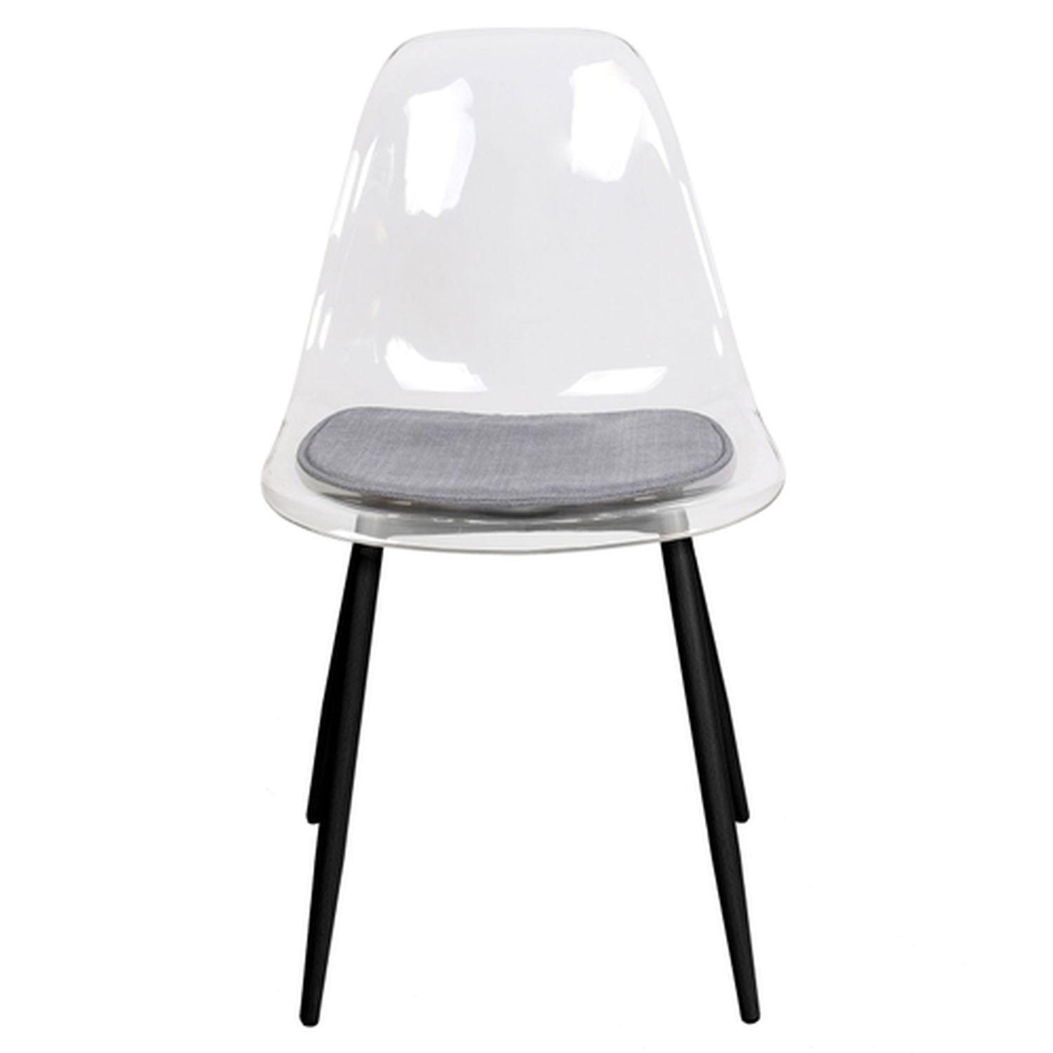 Voir la diapositive 3 : TOILINUX Lot de 2 Chaises design transparent Lilia - Noir