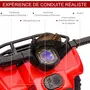 HOMCOM Quad buggy voiture électrique enfant 18-36 mois 6 V 2 Km/h max. effet lumineux métal PP rouge