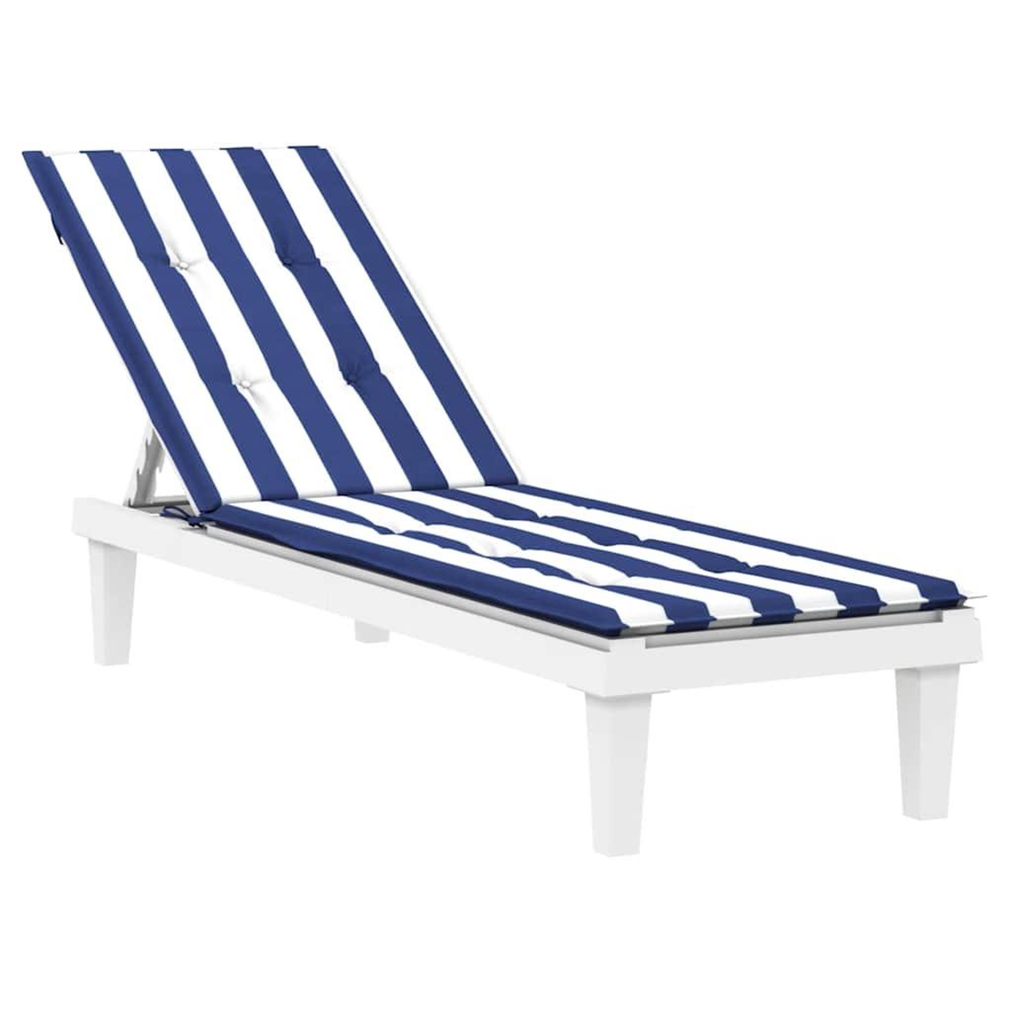 Voir la diapositive 3 : VIDAXL Coussin de chaise longue rayures bleues/blanches tissu oxford