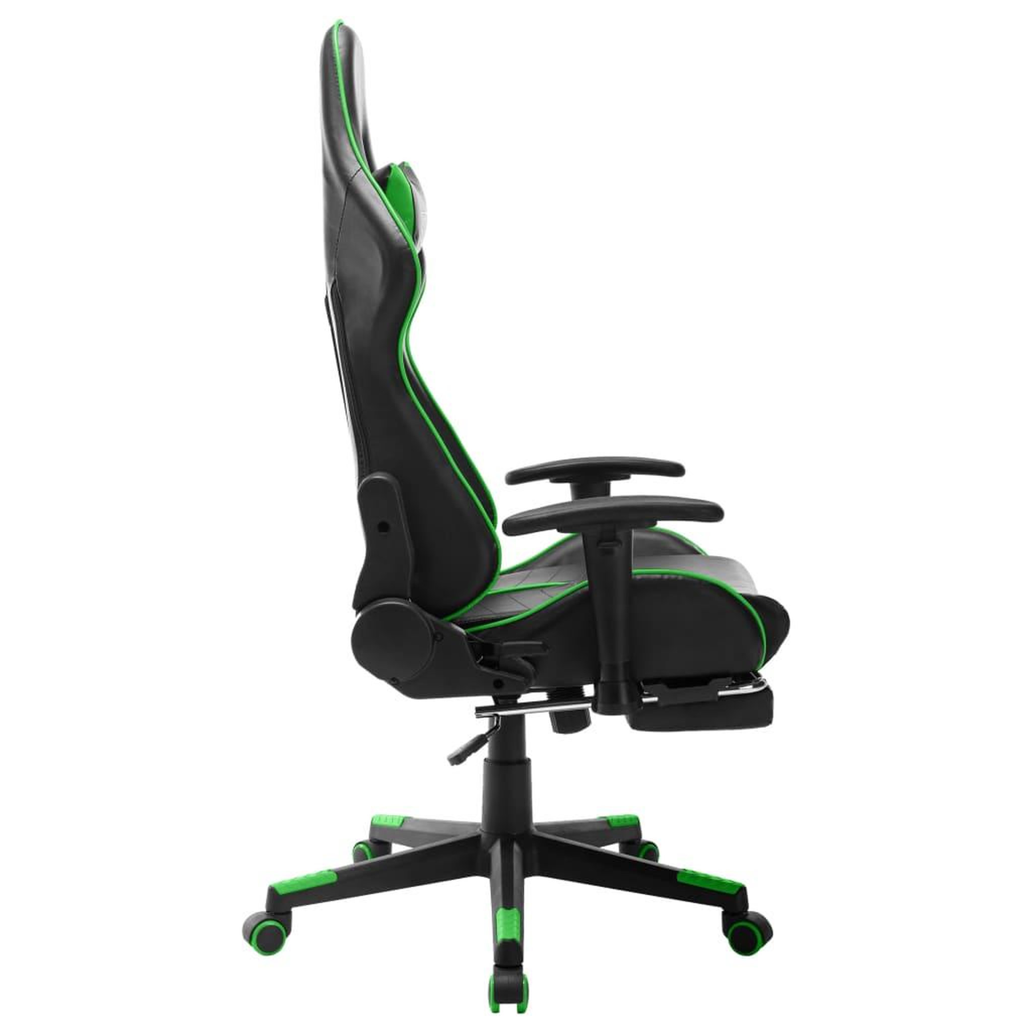 Voir la diapositive 3 : VIDAXL Chaise de jeu avec repose-pied Noir et vert Cuir artificiel