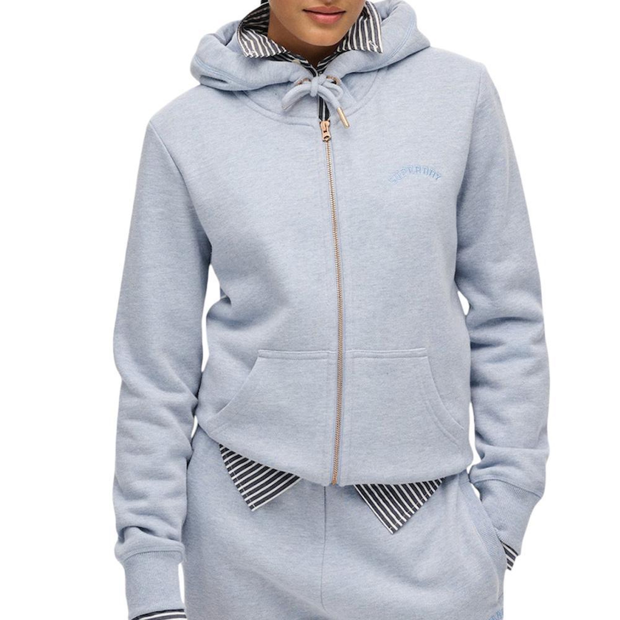 SUPERDRY Sweat Zippé  Femme Superdry Essential. Coloris disponibles : Gris
