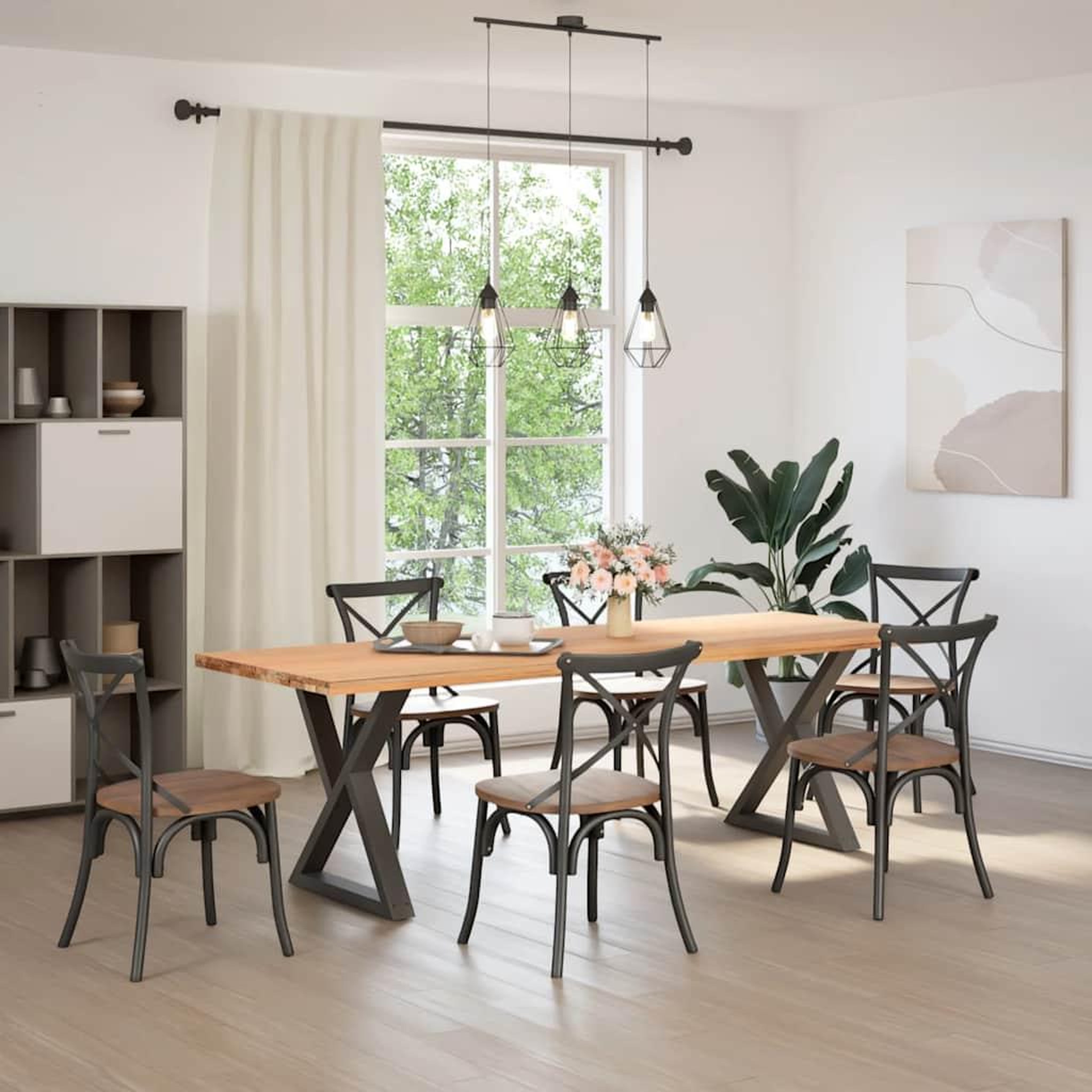 Voir la diapositive 3 : VIDAXL Pieds de table a manger 2 pcs anthracite 80x(72-73,3) cm acier