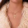 Voir la diapositive 2 : L'ATELIER D'AZUR Pendentif  - Médaille Croix Or 18 Carats 750 Jaune - Chaine Offerte
