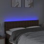 Voir la diapositive 3 : VIDAXL Tete de lit a LED Marron Fonce 144x5x78/88 cm Tissu