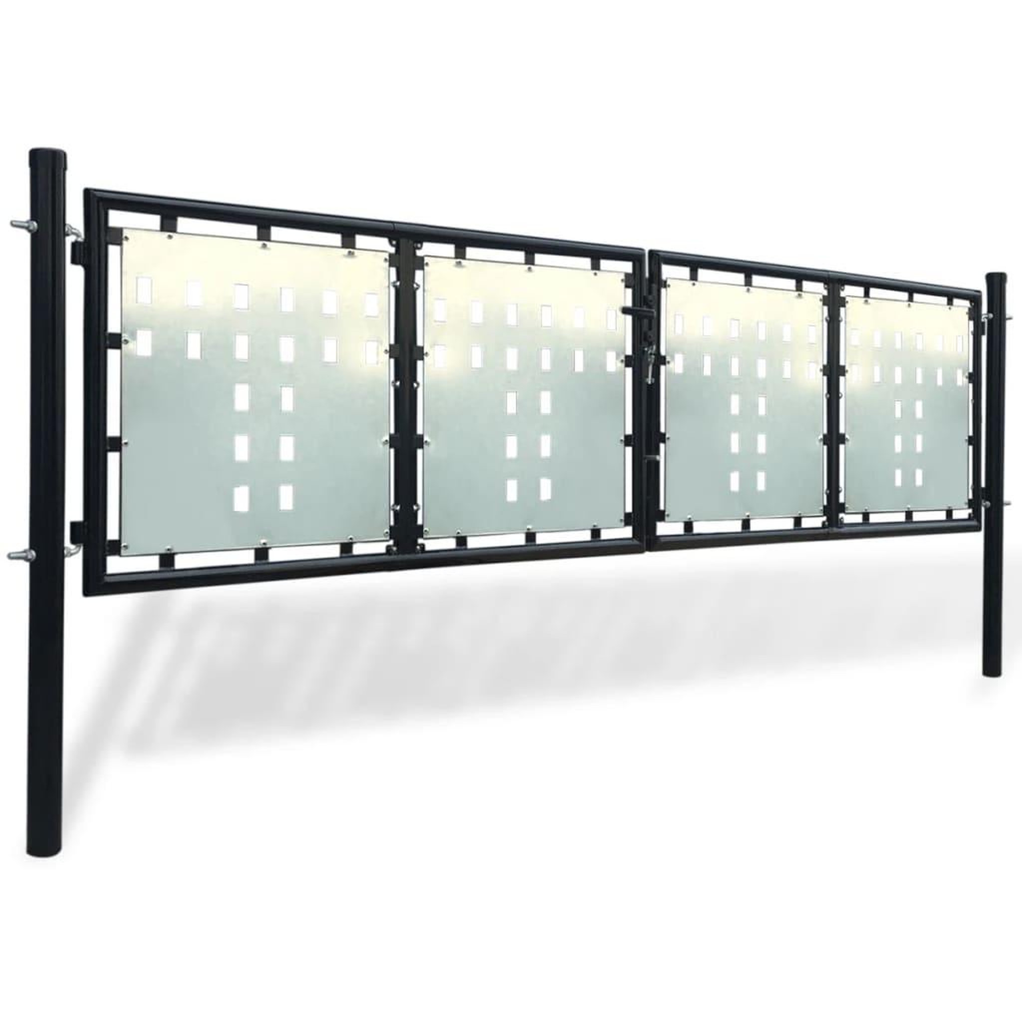 Voir la diapositive 2 : VIDAXL Portail simple de cloture Noir 300x150 cm