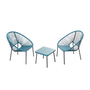Voir la diapositive 1 : CONCEPT USINE Set de 2 fauteuils + table basse bleu ACAPULCO