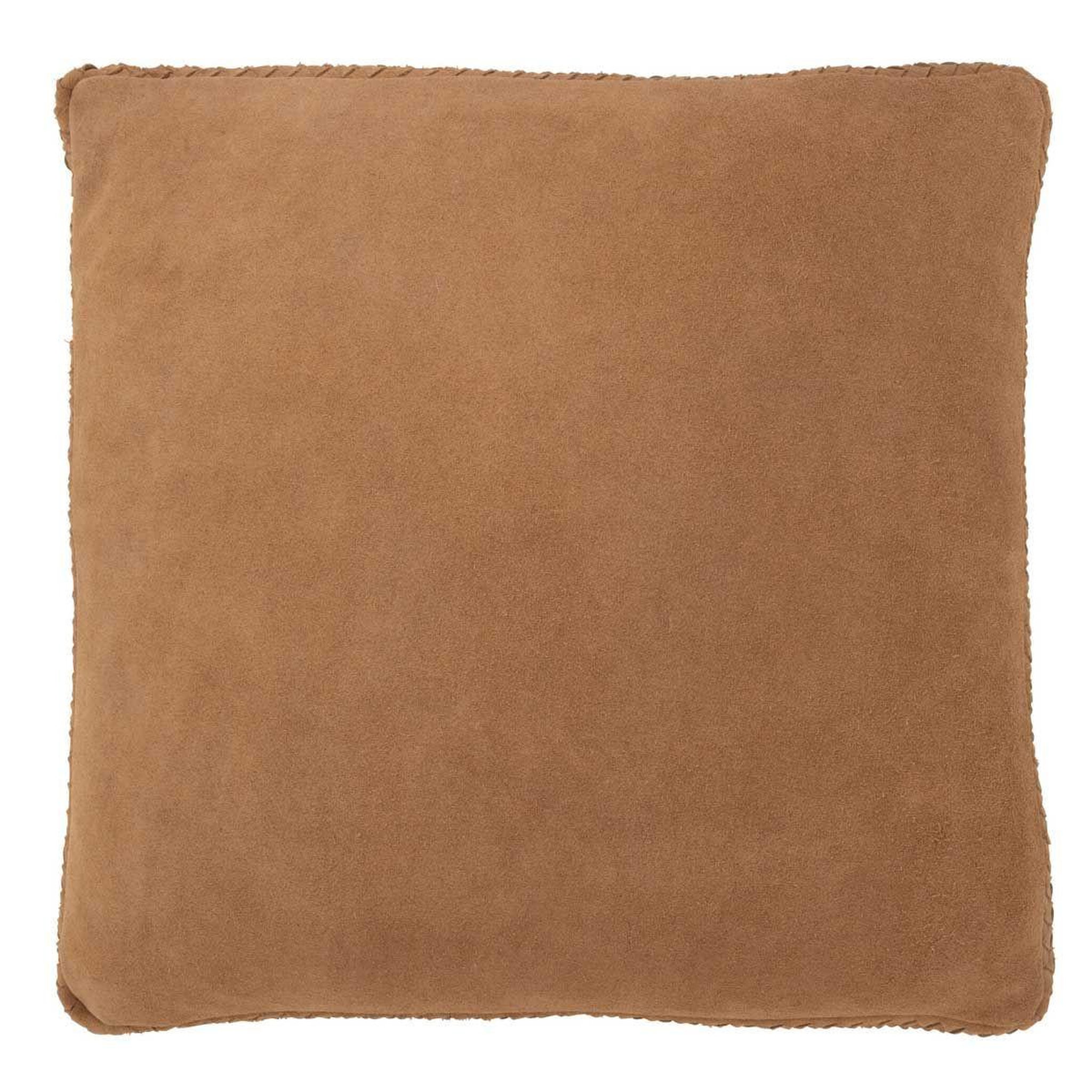 J-LINE Coussin Tissé en Cuir  Coleman  45x45cm Camel