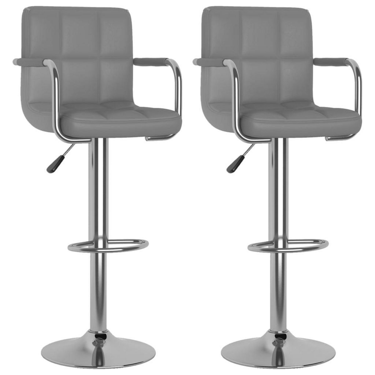 VIDAXL Tabourets de bar lot de 2 gris similicuir