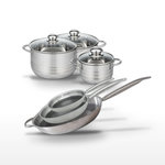 ELO Lot de 3 Poêles et 3 Faitouts Elo Relief Solution