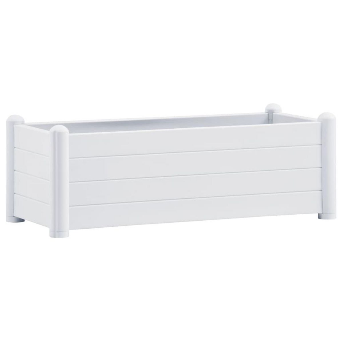 VIDAXL Lit sureleve de jardin PP Blanc 100x43x35 cm