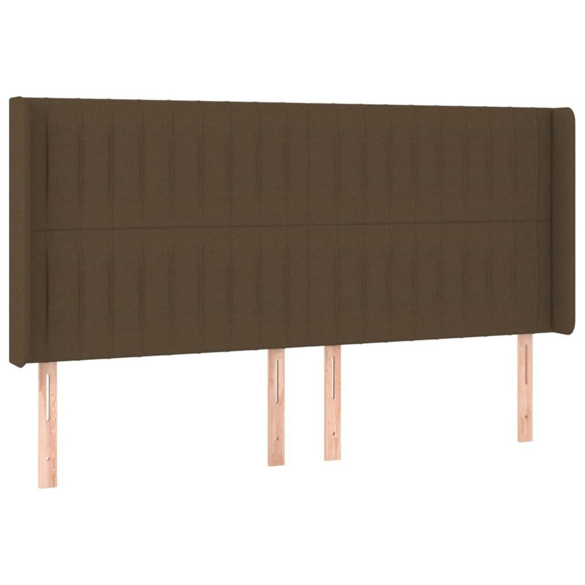 VIDAXL Tete de lit a LED Marron fonce 203x16x118/128 cm Tissu