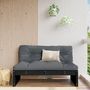 Voir la diapositive 1 : VIDAXL Canape central de jardin noir 120x80 cm bois de pin massif