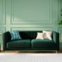 Voir la diapositive 2 : Rendez vous déco Canapé 3 places en velours vert foncé - Gatsby