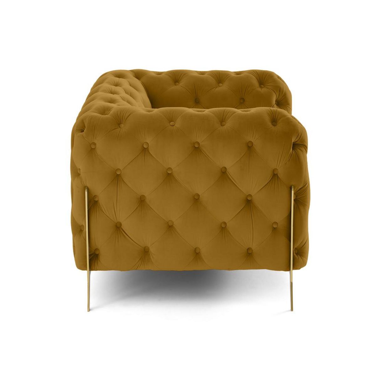 LISA DESIGN Camden - fauteuil chesterfield en velours - pieds en métal doré