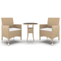 Voir la diapositive 2 : VIDAXL Ensemble a manger de jardin 3 pcs Resine tressee Beige