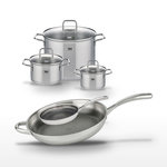 ELO Lot Poêles 32cm & 24cm Elo Relief Evolution et Faitouts 16/20/26cm