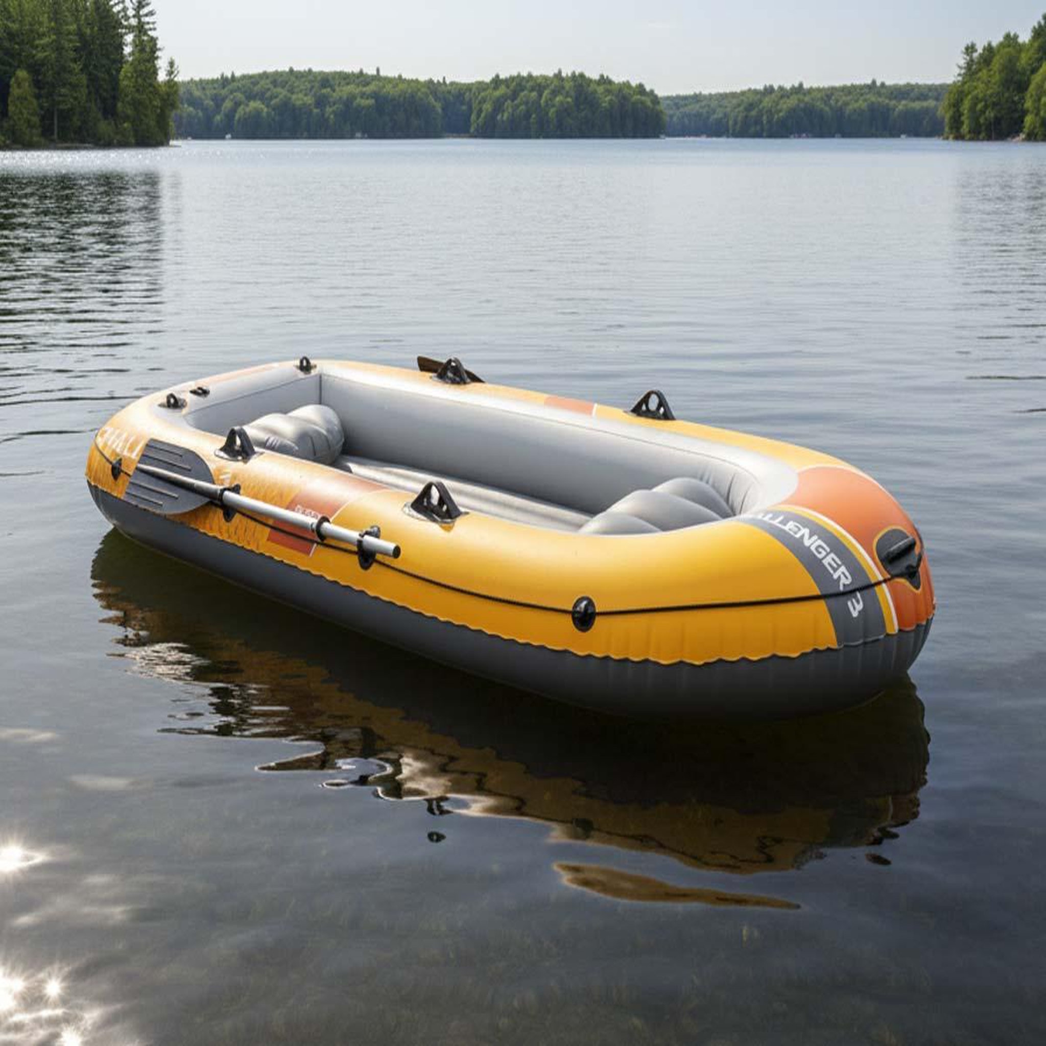 Voir la diapositive 4 : INTEX Kit bateau gonflable 3 places Challenger 3 avec rames et gonfleur - Intex