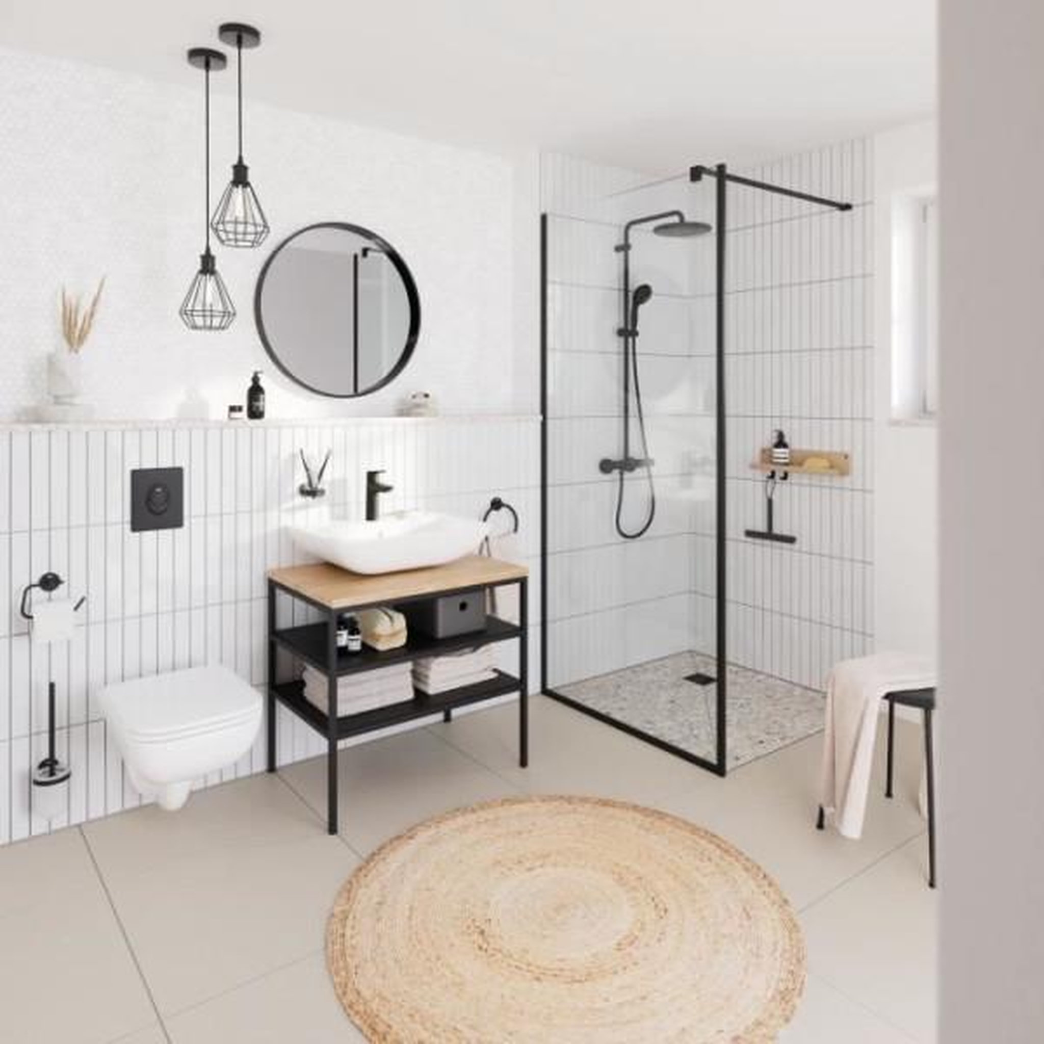 Voir la diapositive 2 : Grohe Mitigeur lavabo monocommande grohe start - noir mat - taille m - bec moyen - economie d'eau