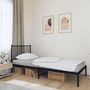 Voir la diapositive 2 : VIDAXL Cadre de lit metal sans matelas avec tete de lit noir 90x190 cm