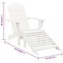 Voir la diapositive 6 : VIDAXL Chaise de jardin avec pouf Bois Blanc
