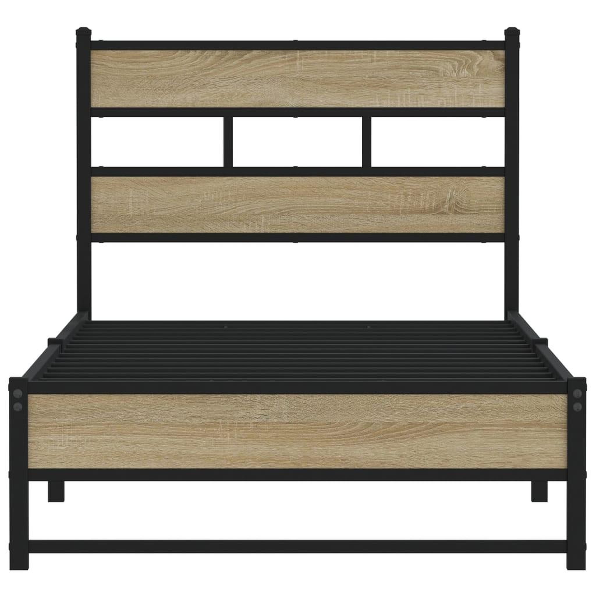 Voir la diapositive 4 : VIDAXL Cadre de lit en metal sans matelas chene sonoma 90x190 cm